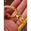 Handmade Hand-Rubbed Cotton Thangka Jade Pendant Necklace with Universal Buckle