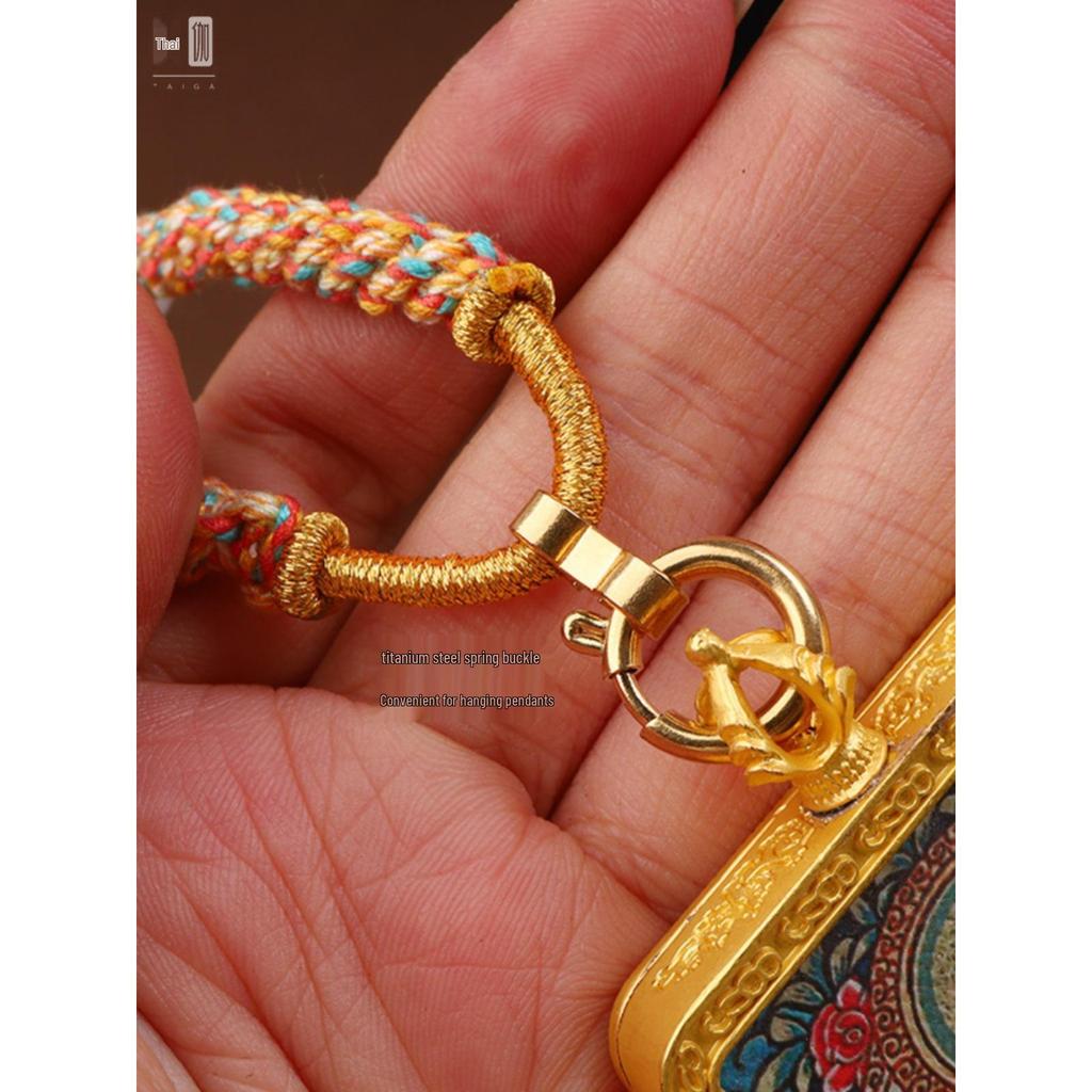 Handmade Hand-Rubbed Cotton Thangka Jade Pendant Necklace with Universal Buckle