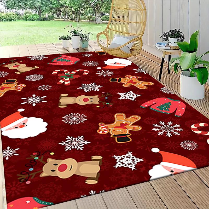 Christmas Ornament Carpet Rug Soft Washable Anti Slip Home Living Room Sofa Mats Personalized Christmas Rug
