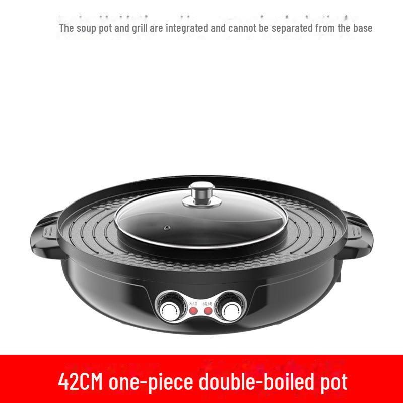 Smokeless Non-Stick Electric Grill & Shabu-Shabu Multi-Function Hot Pot