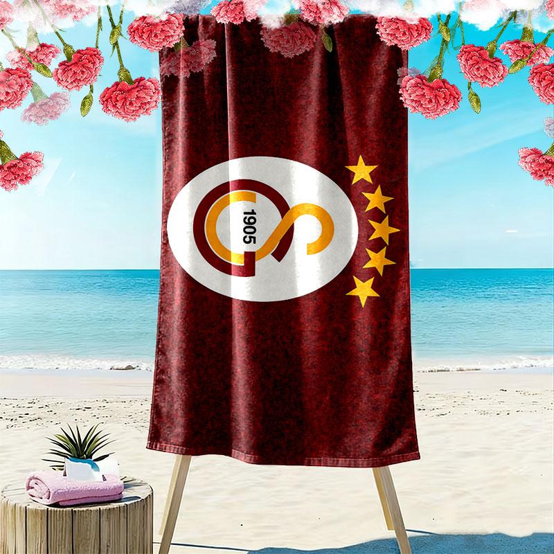 Galatasaray SK Logo Print Beach Towel, Large Soft Quick Dry Towel for Beach Camping Swimming
