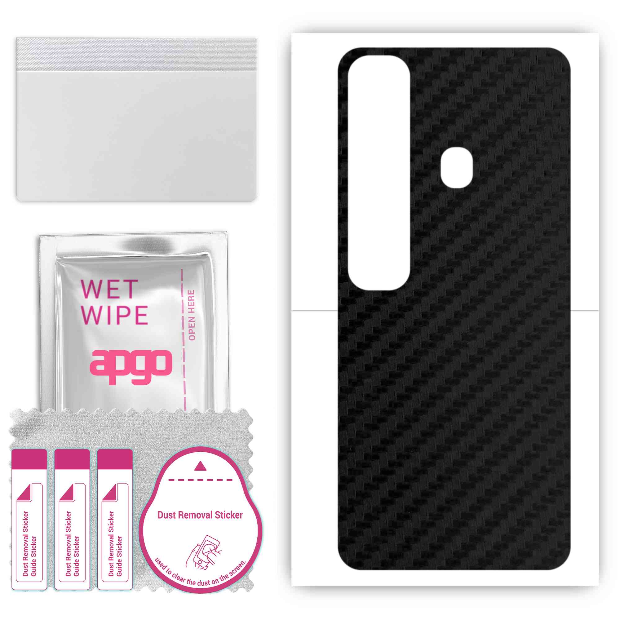 

Apgo Protective Skin Sticker для задньої панелі, сумісної з Tecno Spark 7 Pro, Wrap Film, Foil, Vinyl - Pattern Carbon Black