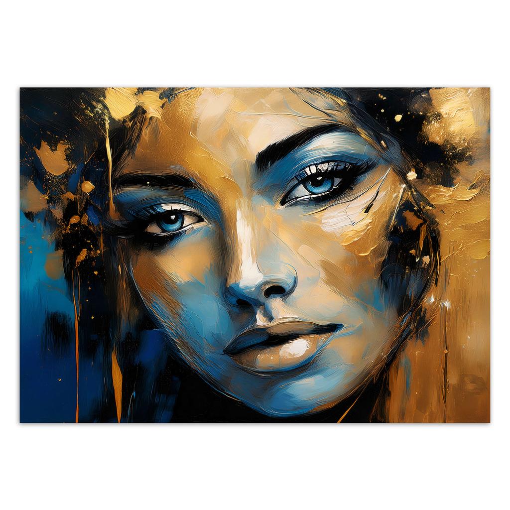Wallpaper Woman Gold Abstraction