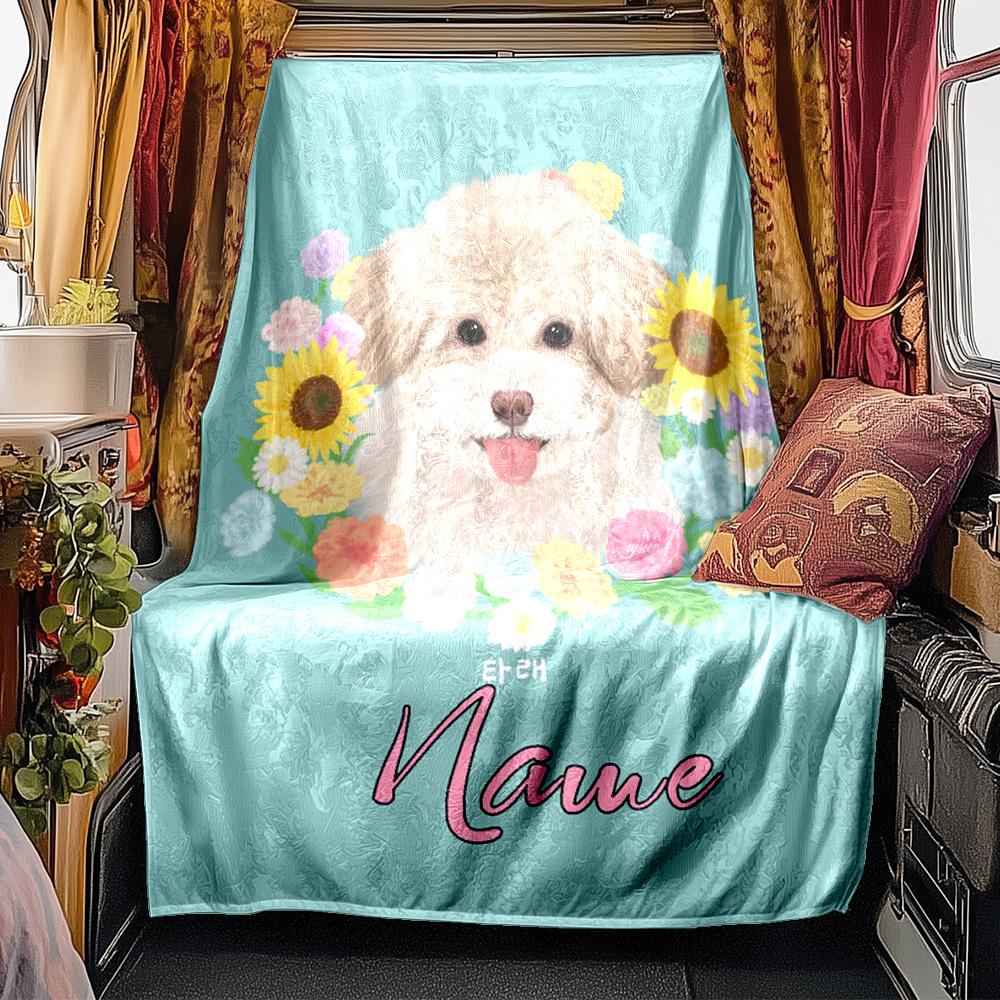 Sunflower Blanket Personalized Name Soft Comfortable Stylish Blanket Car Blanket Perfect For Travel Camping Outdoor Home Suitable For All Seasons