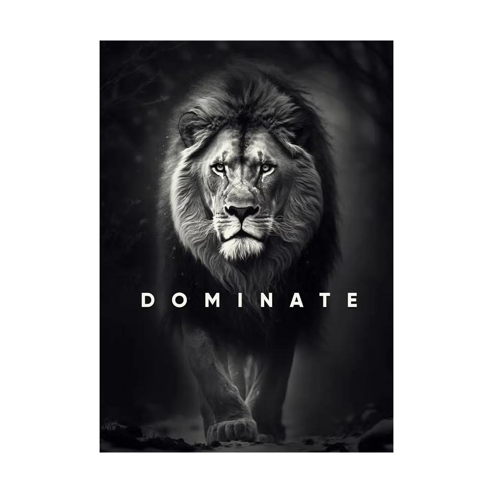 Citazioni Motivazionali Conquista Focus Pittura su Tela Leone Tigre Leopardo Animali Feroci Poster Stampa Muro Soggiorno Decorazioni per la Casa