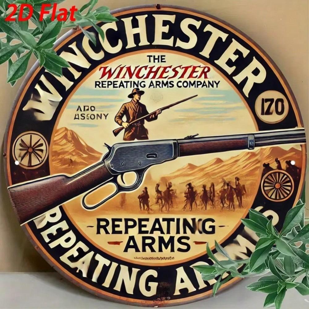 Vintage Winchester Metal Tin Sign 8x8 Inch Cowboy Western Wall Art Decor for Home Bar Cafe