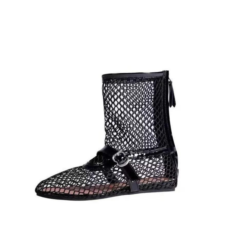 

Мода 2025 Женские Новые Сетчатые Римские Сапоги Сексуальные Короткие Сапоги Женские 2024 Новые Черные Одинарные Туфли Сандалии сандалии 42 чёрный