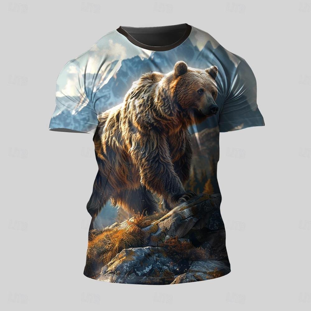 Men's Animal Cow 3D T Shirt Short Sleeve T shirt 3D Print Crew Neck Shirt Exaggerated Designer Party Holiday