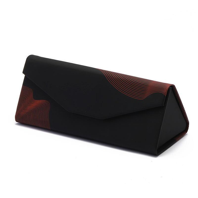 Foldable Annual Ring Print Prism Eyeglass Case Sunglasses Glasses Protective Box EMA