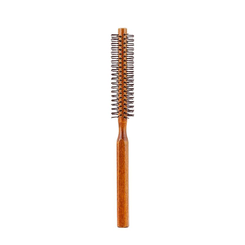 

BEPAN 1/2pcs Wooden Roller Hairbrush Voluminous Roots Hair Round Styling Comb with Nylon Bristles for Blow Drying and Styling Curls коричневый