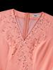 Elegant Plus Size Pink Rhinestone Dress with Ruffle Sleeves and Waist-Cinched Skirt for Formal Events