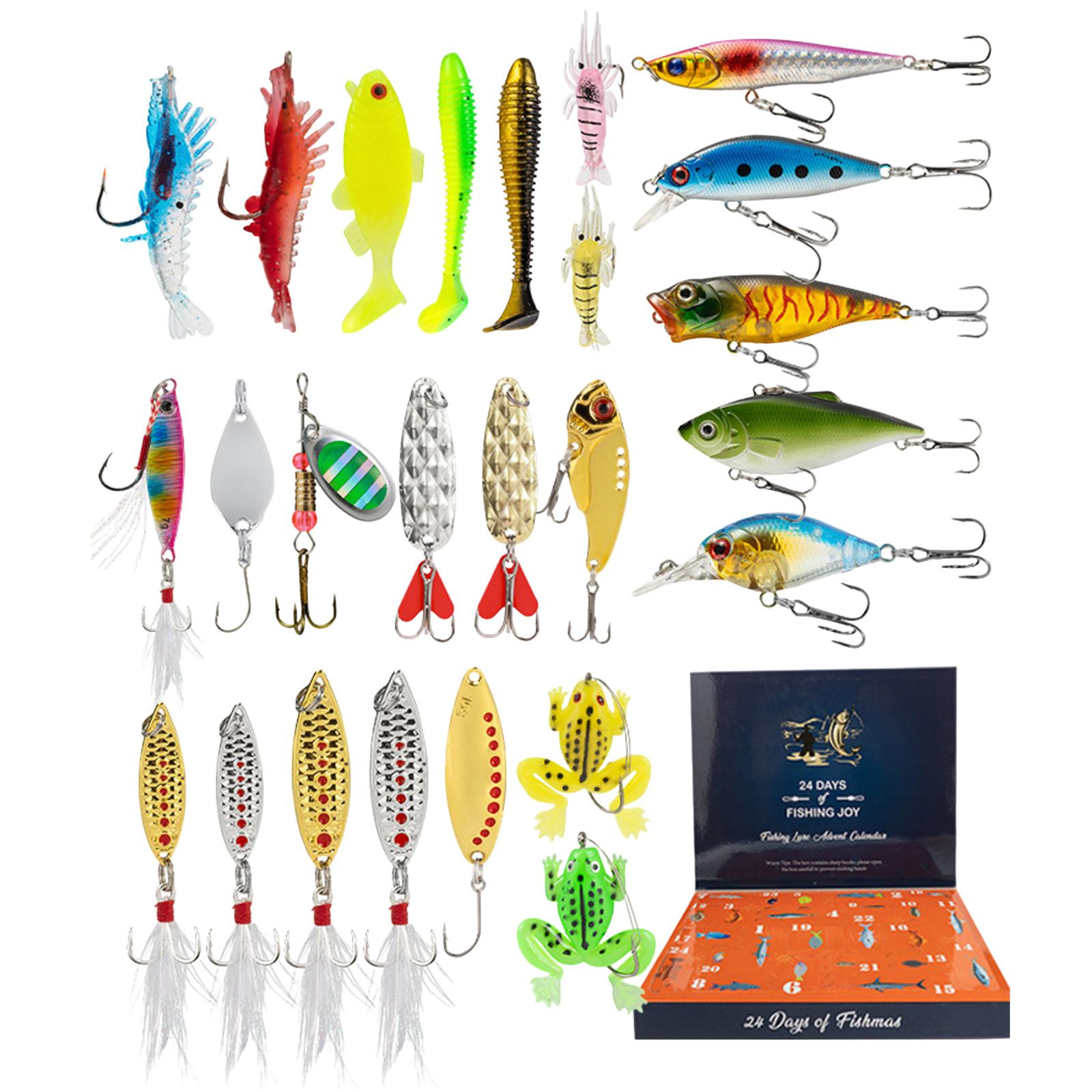 

Счастливого Рождества Адвент-календарь Рыбалка Рождественский Обратный Отсчет, Рыболовные Снасти Адвент-календарь Для Рыбаков Взрослых Мужчин Подростков Мальчиков 24-Дневный Обратный Отсчет 24 шт. One Size синий