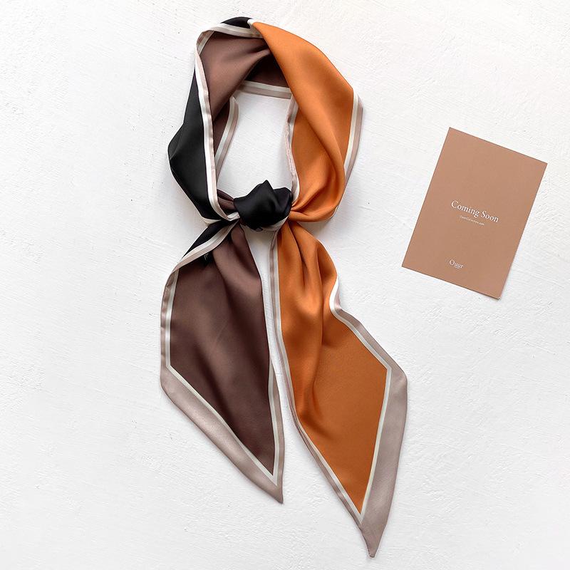 Spring and Autumn Thin Narrow Long Silk Scarf Women s Fashion Summer Thin Scarf Long Belt Tie Bag Ribbon Scarf Summer 150*14cm
