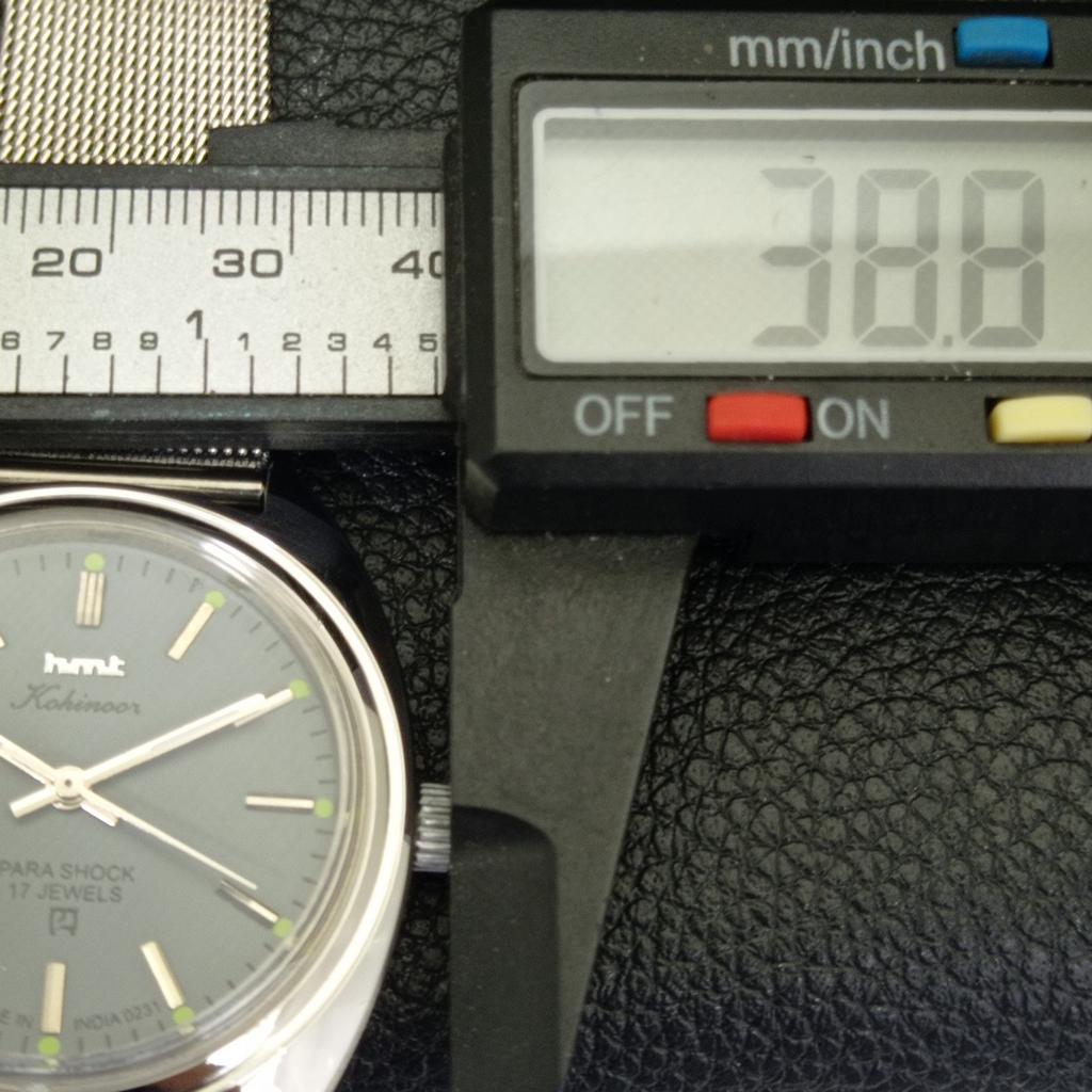 INDIAN VINTAGE HMT KOHINOOR HAND-WINDING MENS GREY COLOR DIAL WATCH a440946-4 HT-a440946