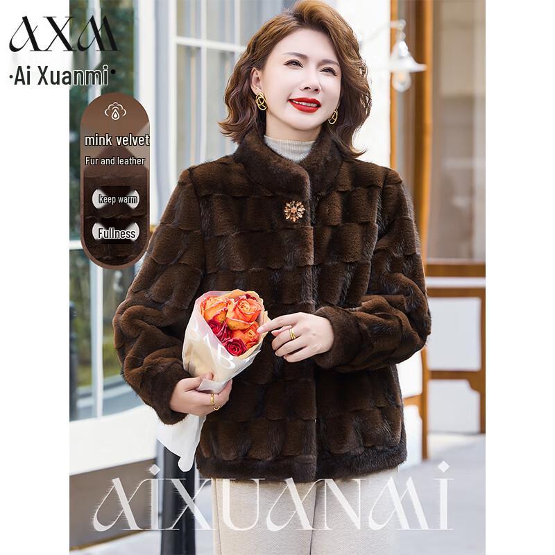 

Женское зимнее пальто из искусственного меха норки AIXUANMI 3XL