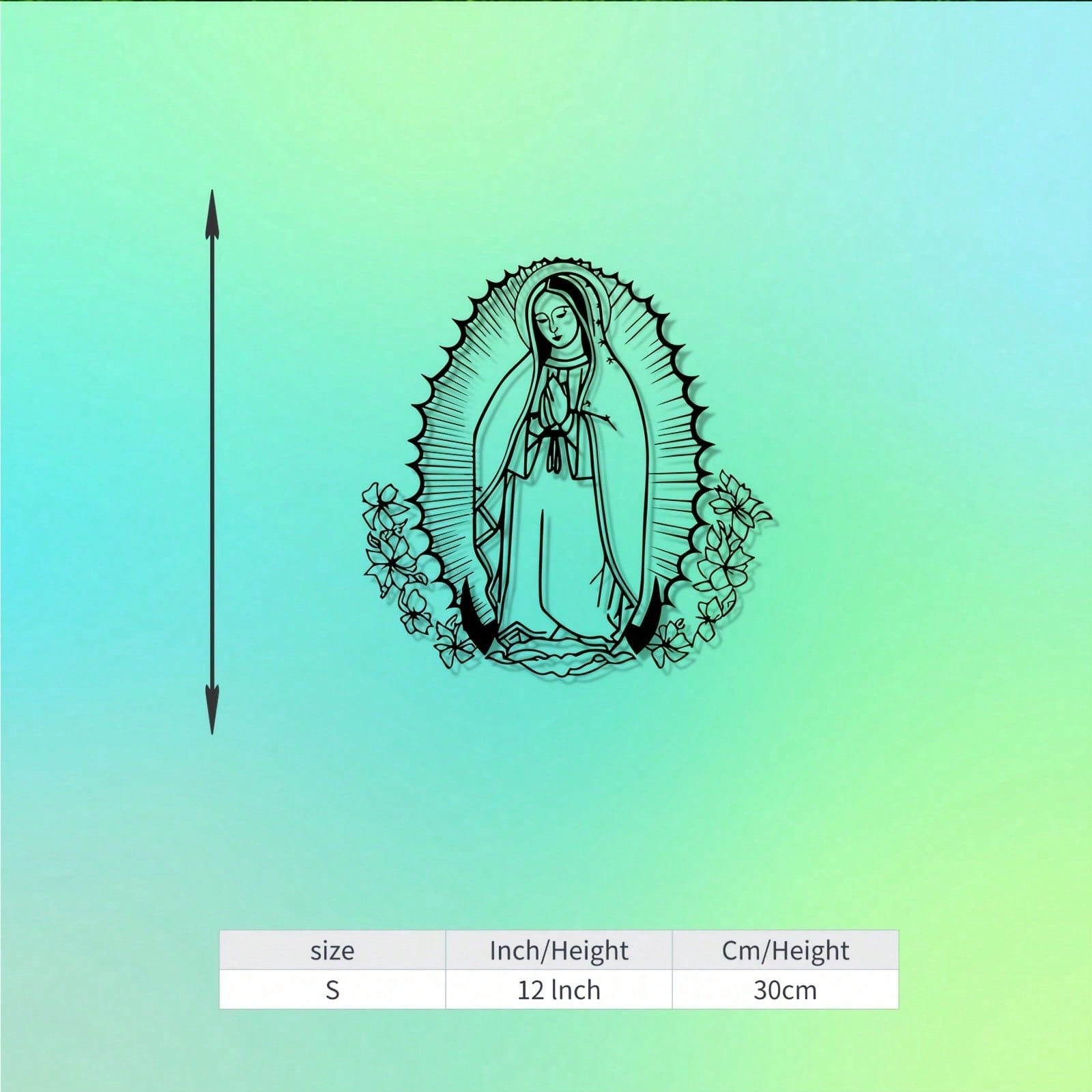 

Guadalupe Virgin Metal Wall Sculpture Iron Religious Icon Catholic Home Garden Decor Gift різнокольоровий