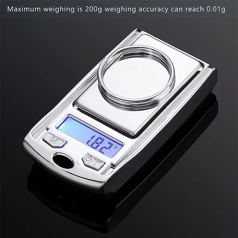 200g/0.01g Precision Jewelry Scale Portable Car Key Mini Scale Mini Digital Pocket Electronic Scale With LCD Display Weigh Tools