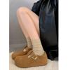 Inner heightening bag heel women's leather 2 new women's shoes belt buckle retro belt buckle single shoes