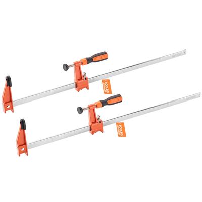 Bar Clamps for Woodworking, 2-Pack 61 Cm Opening, Lockable F-Clamp with 272 Kg Load Limit, 63.5 Mm Depth, Cast Iron and Carbon Steel