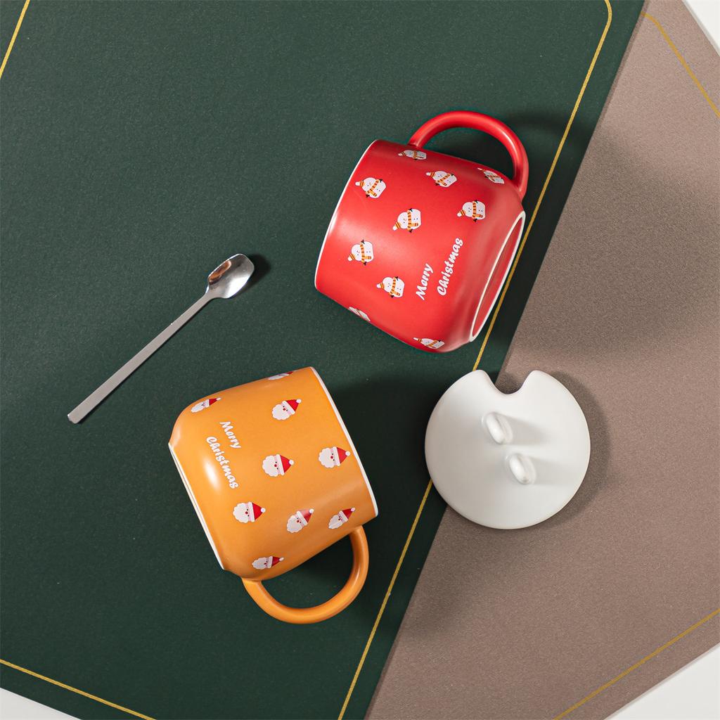 New Christmas Gift Cup Cute Cartoon Snowman Ceramic Cup Student Gift Mug Couple Water Cup