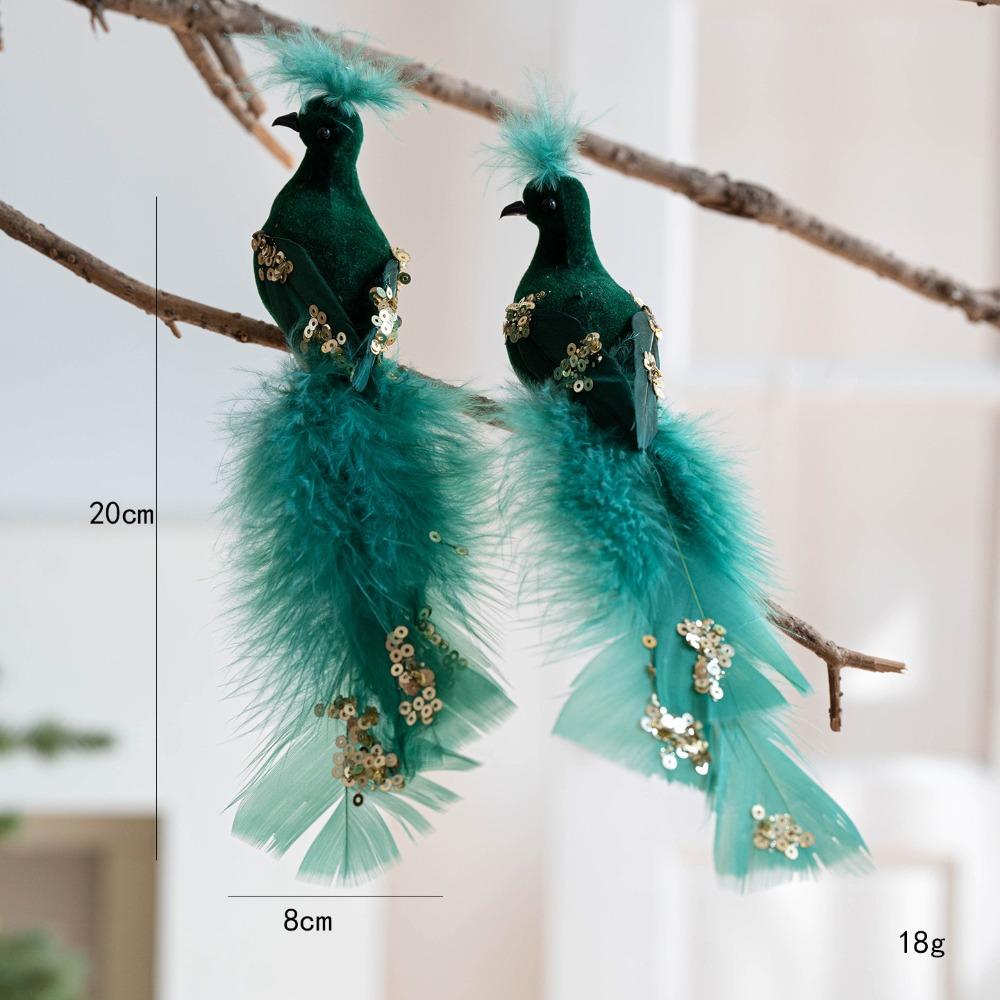 Realistic Glitter Christmas Bird Ornaments Foam Christmas Tree Decoration  Indoor Decoration