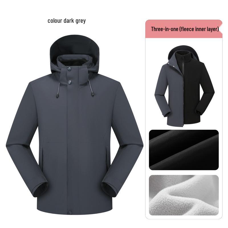 

Stone Style Waterproof Shell Jacket with Down Layer and Custom Logo Print XXXL