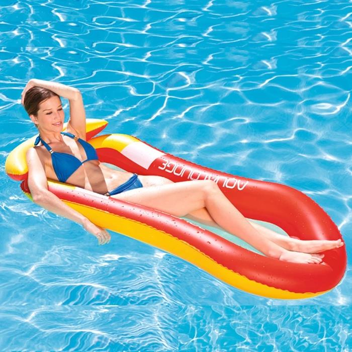 Swimming Mattress with Net Deckchair Water Hammock Net Inflatable for Water 150 X 78 Cm