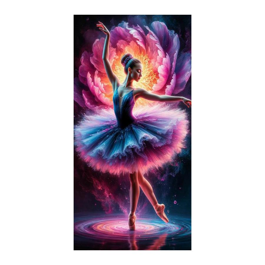 Ballet Dancer Pink Peony Large Size Diamond Painting Girl Blooming Flower Diy Full Square Round Drill Rhinestone Embroidery Mosaic Cross Stitch Kits