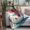Tuniu Cute Snowman Winter Fleece Blanket Sofa Bed Room Throw Soft Warm Decorative Gift