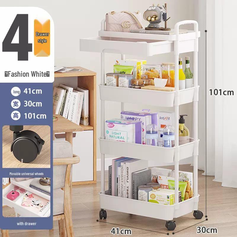 Compact Multi-Layer Rolling Storage Rack for Kitchen, Dorm, or Bathroom