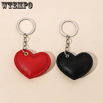 Couple PU Leather Heart-shaped Design Keychains Kit Heart-shaped Car Keychains & Door Keychains Valentine's Day Gifts Pendants