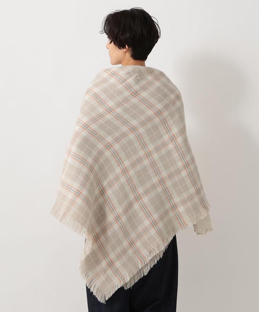Afternoon Tea Living Stole JN28 Tartan Check Poncho / Afternoon Tea Original Tartans Beige
