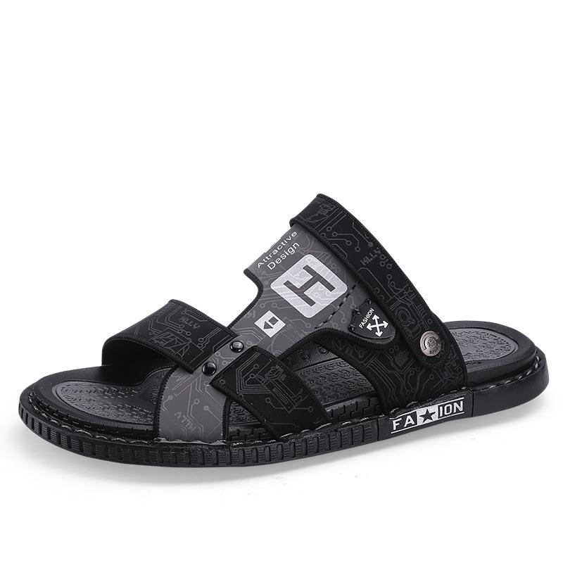 Mode Sommer Herren Echtleder Sandalen Outdoor Römische Sandalen Strand Rutschfest Lässig Leicht Offene Zehen Jungen Sportsandalen