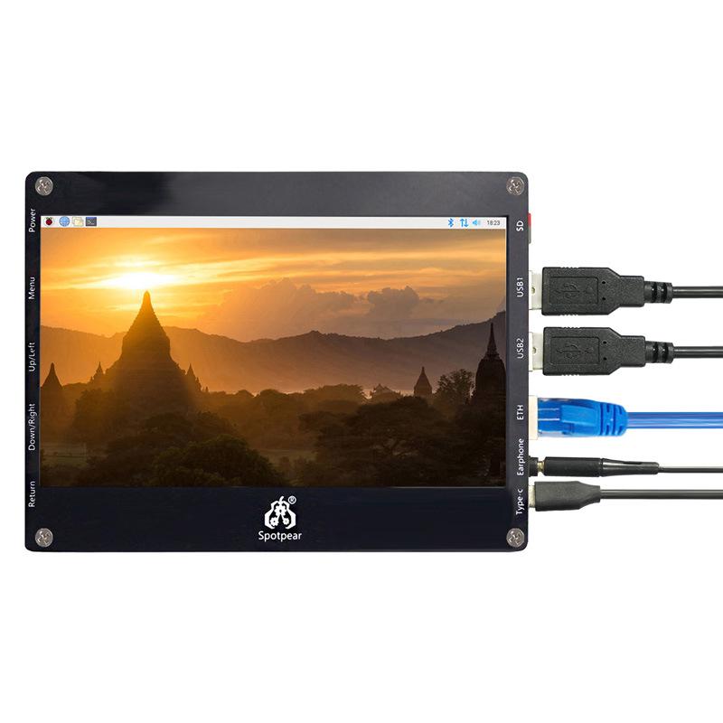 Raspberry Pi Zero 7-inch Touch Tablet with RJ45, USB Hub, and Speaker