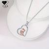 Rose Gold Heart Pendant Necklace Women - Fashion Casual Cross Chain Choker 41-50cm Adjustable Length