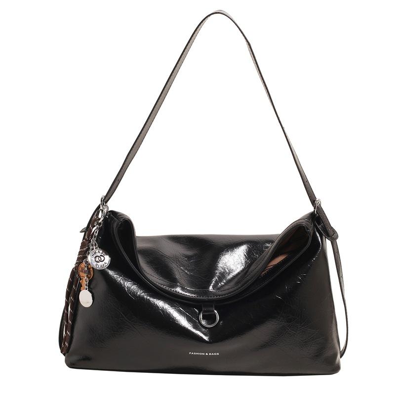 

Large Bag Women s New Shoulder Bag Large Capacity Tote Bag Commuter Messenger Bag no pendant чёрный