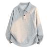 Men Plus Size Heavy Weight Polo Collar Long Sleeve Casual Sweatshirt Top