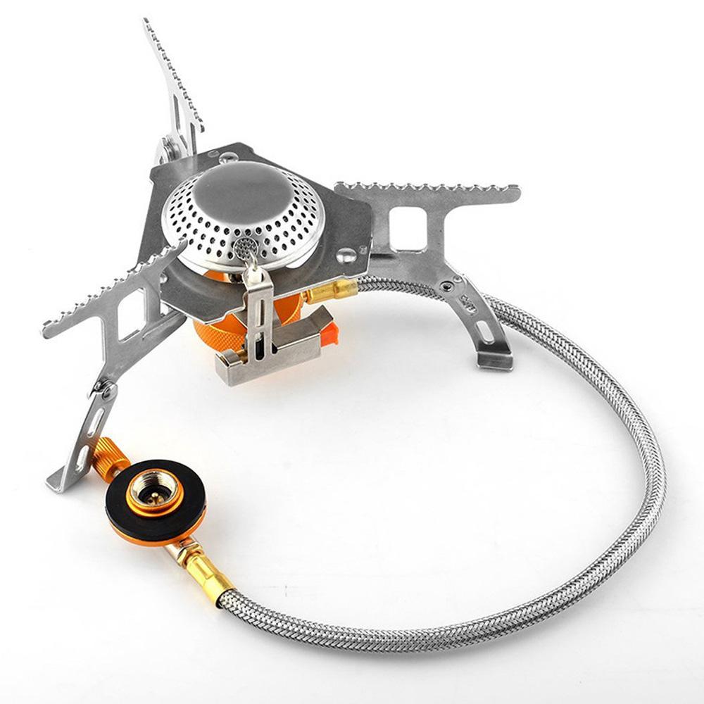 

1PC Foldable Split Camping Gas Stove - Portable Picnic Flat Gas Electronic Ignition Stove for Outdoor Cooking Supplies