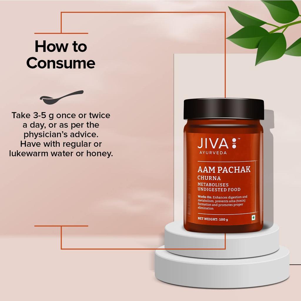 Jiva Aam Pachak Churna 100gm Pack of 4 Ayurvedic Digestive Powder Natural Herbs Blend