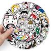 50pcs Waterproof Dumb Face Emoji Stickers for Creative Planning and Decoration