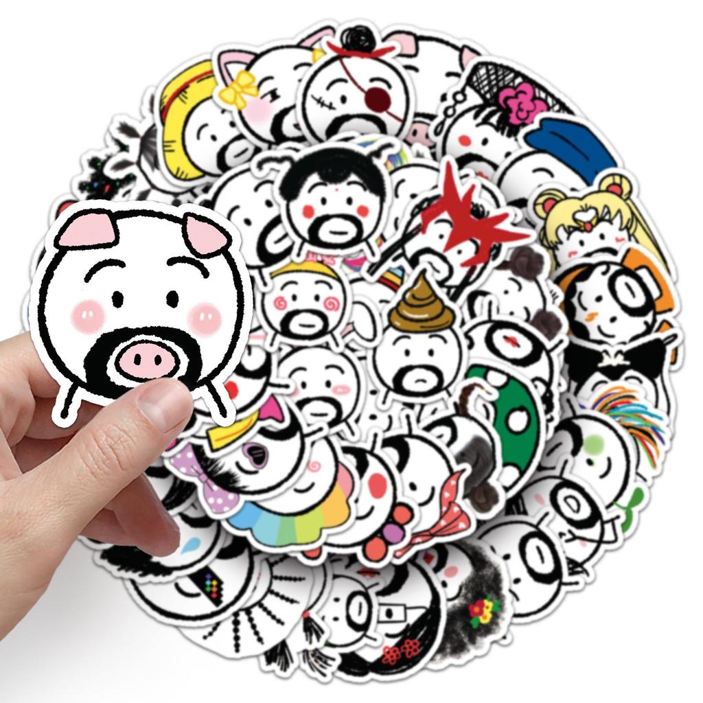 50pcs Waterproof Dumb Face Emoji Stickers for Creative Planning and Decoration