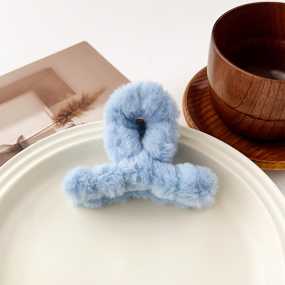 9cm Plush Cross Hair Clip for Women Korean Fashion Sweet Shark Clip Simple Versatile Hairpin Girl Hair Accessories