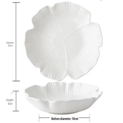 LISM Nordic White Embossed Ceramic Deep Plate