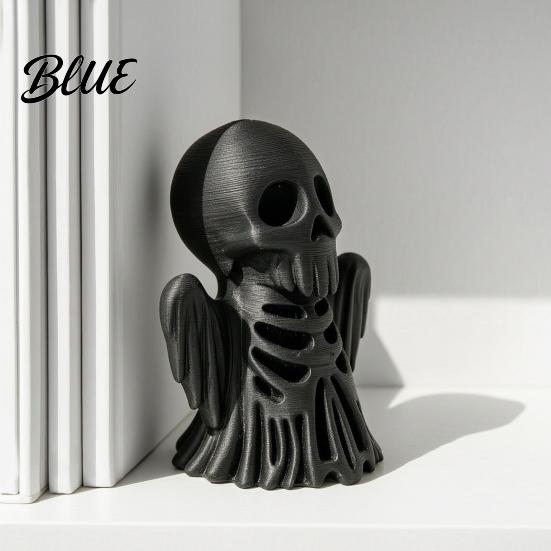 Cool Office Desk Organizer 3D Printed Cthulhu Skull Statue Gothic Hollow Skeleton Decor Matte Black Alternative Gift for Goth Friends Horror