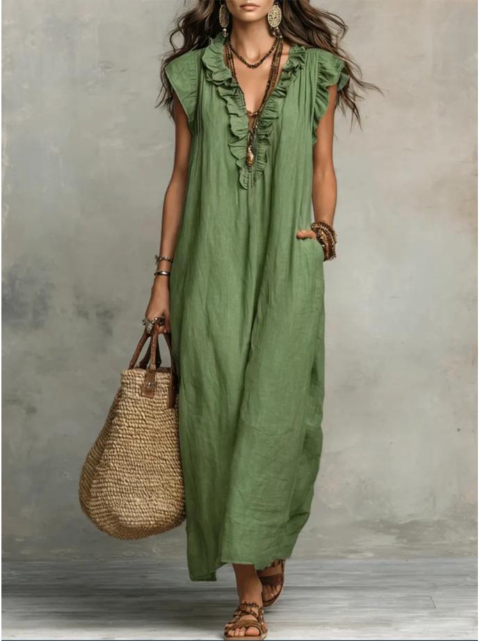 Bohemian Batwing Sleeve Floor-Length Dress - Spring/Summer 2026 Collection