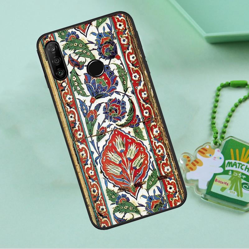 Ancient Floral Tiles For Huawei Nova 8i 11i 12i 12s 9 10 SE Y90 Y60 Y70 Y72 Y61 Y91 P20 P30 P40 Lite P60 Pro Case