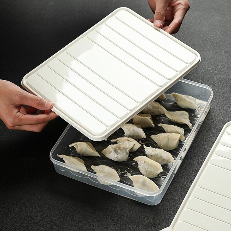 Clear Kitchen Storage Boxes Leakproof Refrigerator Organizers Space Saving Stackable Containers
