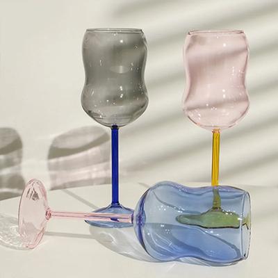 Champagne Glass Handmade Color Borosilicate Glass Goblet Juice Cup Heat-Resistant Drinking Water Cups Cute Cocktail Wine Glasses