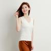 New 100% Mulberry Silk 120 Count Silk Vest with Simple V-neck and Versatile Base That Can Be Worn Externally