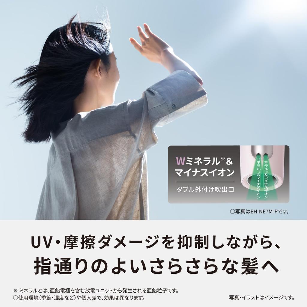 Panasonic Hair Dryer Ionity Mineral Negative Ion Quick Drying Large Air Volume Dark Gray EH-NE7M-H